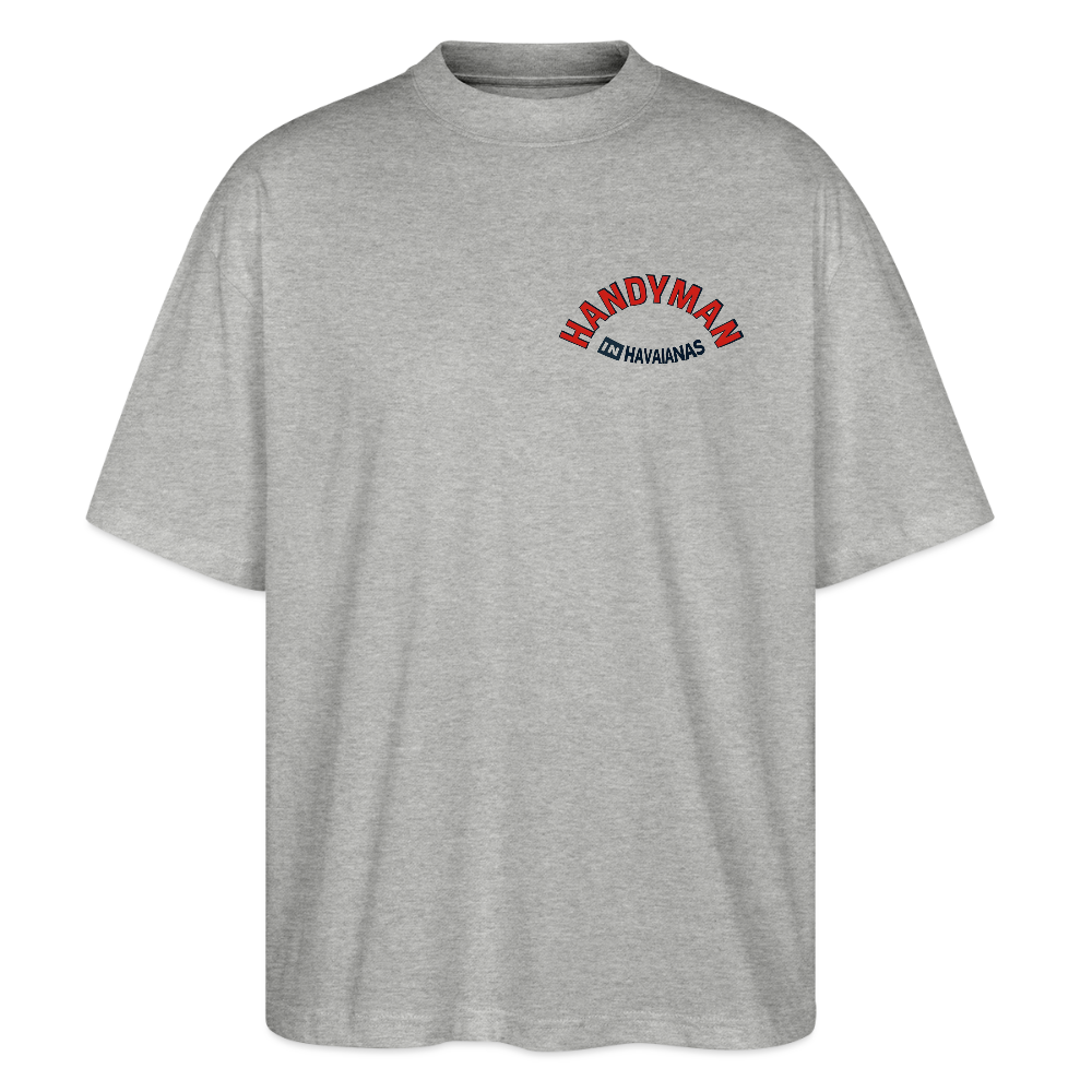 ‘Handyman in Havainas’ Oversized Unisex Organic T-shirt - heather grey