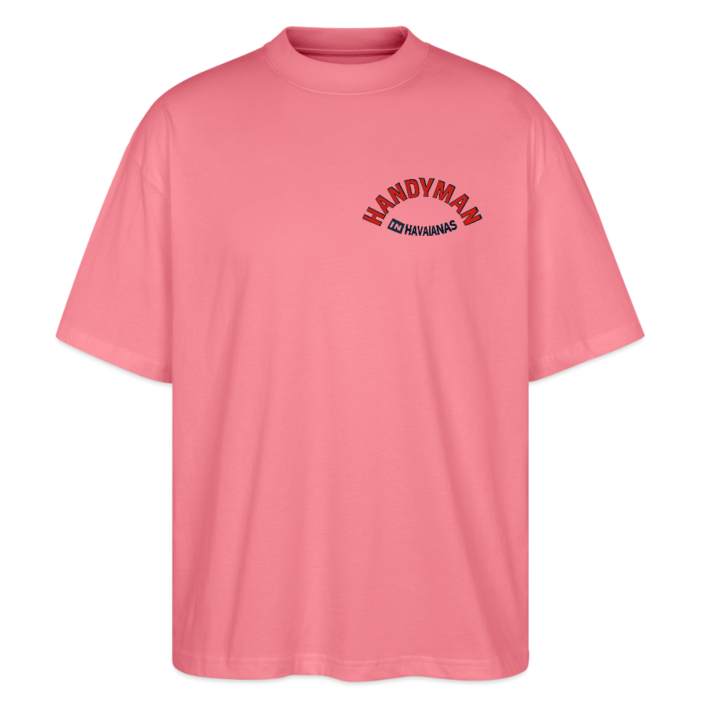 ‘Handyman in Havainas’ Oversized Unisex Organic T-shirt - pink joy