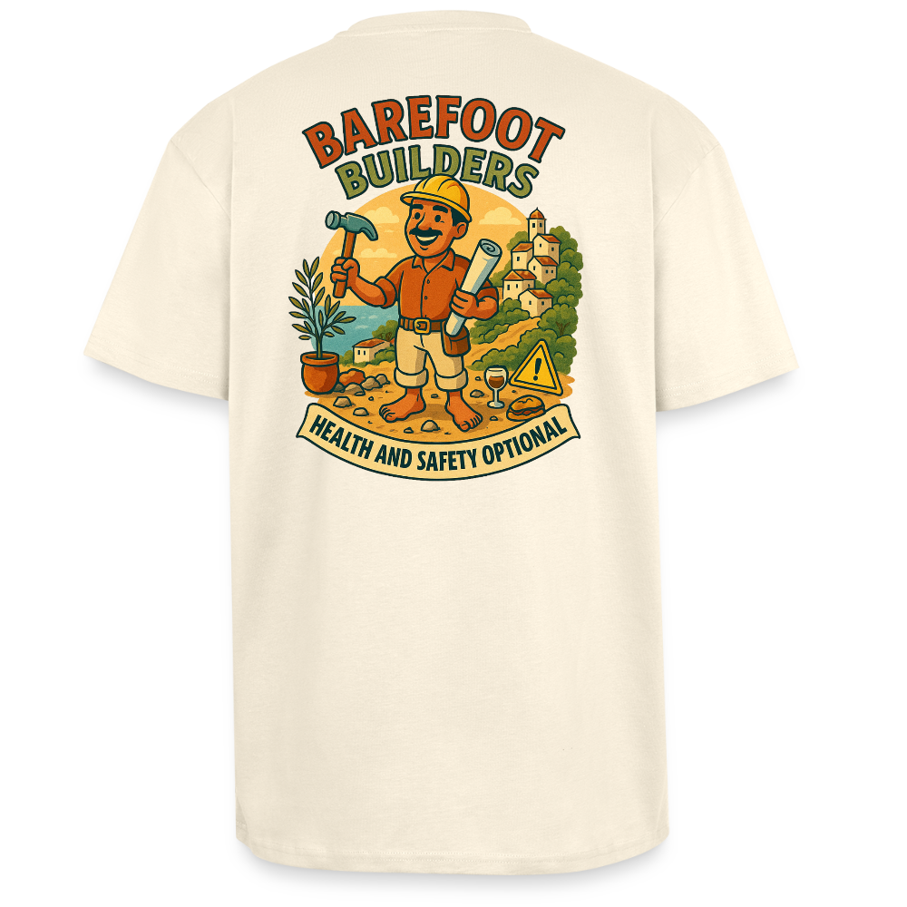 ‘Barefoot Builders’ Heavy Oversized T-Shirt - creme