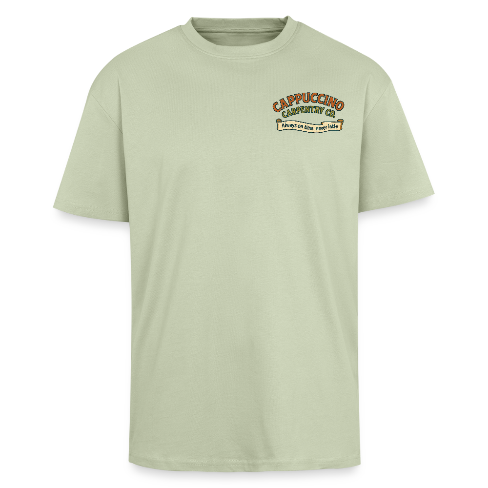 ‘Cappuccino Carpentry’ Heavy Oversized T-Shirt - soft salvia