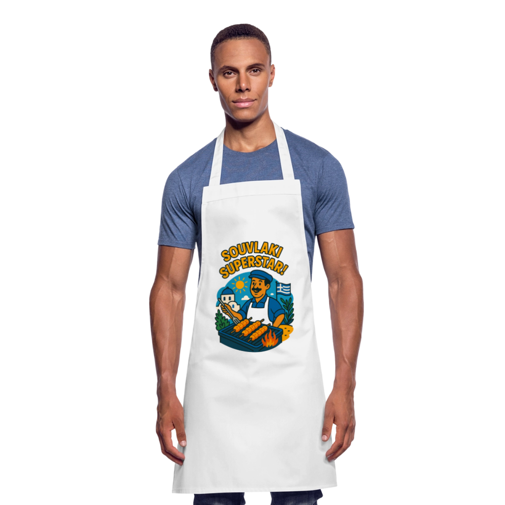 Souvlaki Superstar! Cooking Apron - white