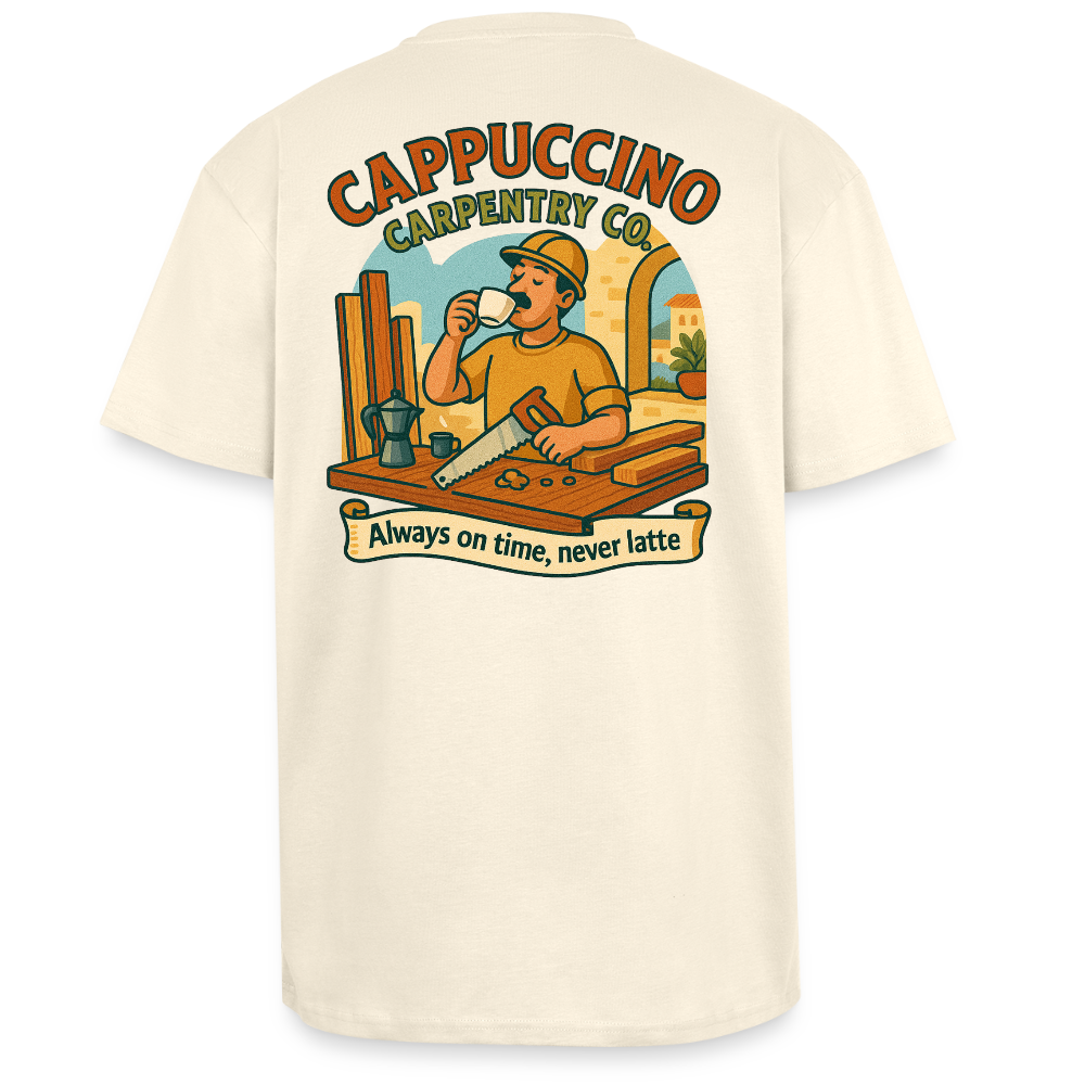 ‘Cappuccino Carpentry’ Heavy Oversized T-Shirt - creme