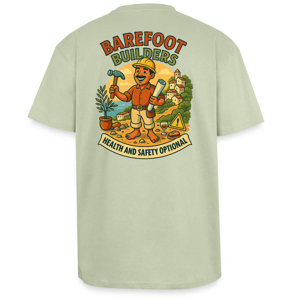 ‘Barefoot Builders’ Heavy Oversized T-Shirt - soft salvia