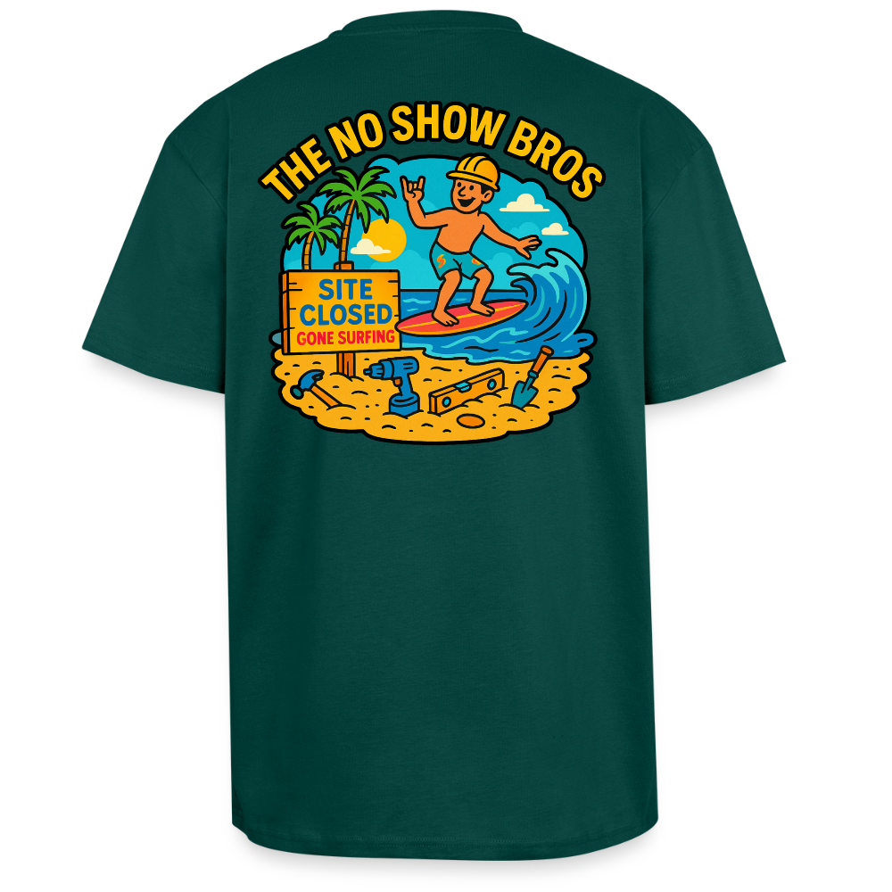 ‘The No Show Bros’ Heavy Oversized T-Shirt - hunter green