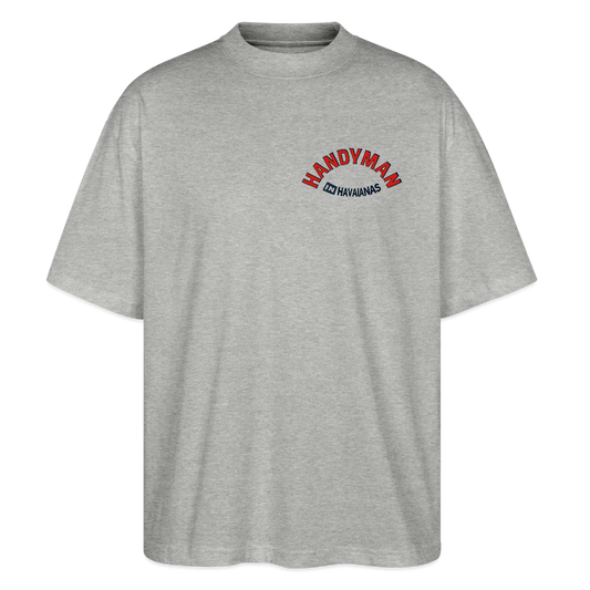 ‘Handyman in Havainas’ Oversized Unisex Organic T-shirt - heather grey