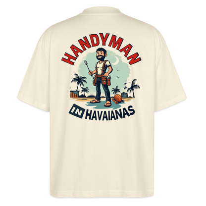 ‘Handyman in Havainas’ Oversized Unisex Organic T-shirt - natural raw