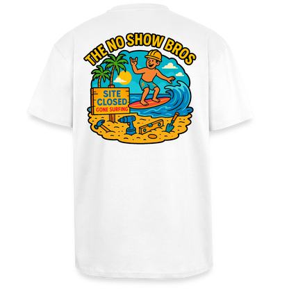 ‘The No Show Bros’ Heavy Oversized T-Shirt - white