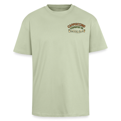 ‘Cappuccino Carpentry’ Heavy Oversized T-Shirt - soft salvia 