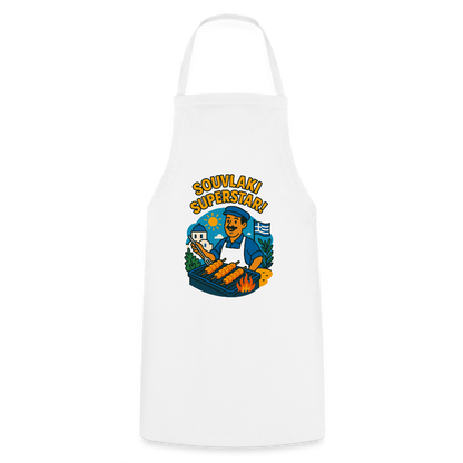 Souvlaki Superstar! Cooking Apron - white