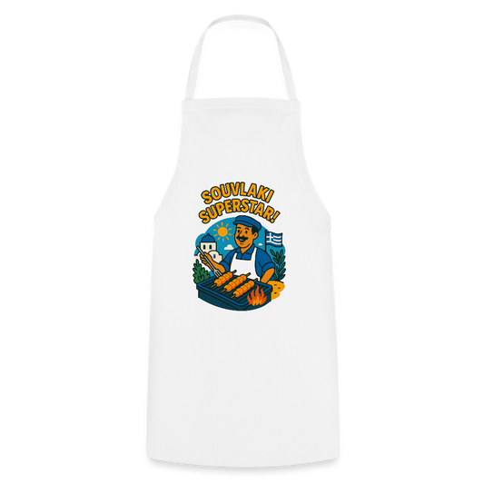 Souvlaki Superstar! Cooking Apron - white