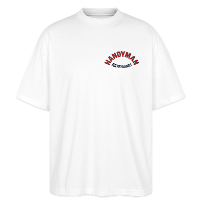 ‘Handyman in Havainas’ Oversized Unisex Organic T-shirt - white