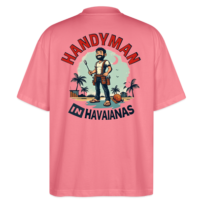 ‘Handyman in Havainas’ Oversized Unisex Organic T-shirt - pink joy 