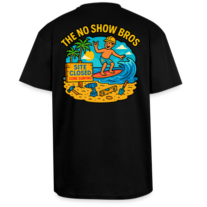 ‘The No Show Bros’ Heavy Oversized T-Shirt - black